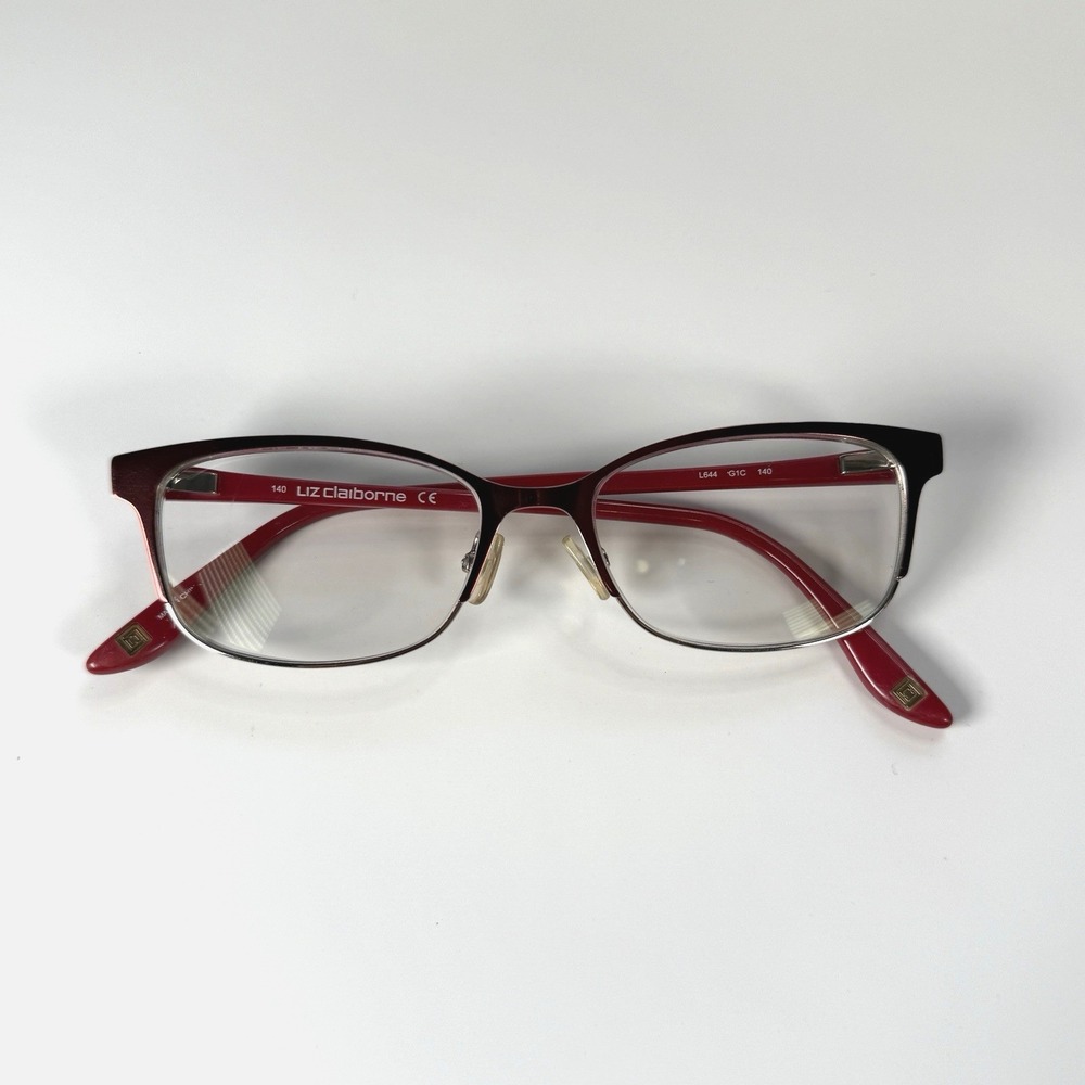 LIZ CLAIBORNE L644 G1C Eyeglasses Frame Only 50-16-140 Red Full Rim Womens